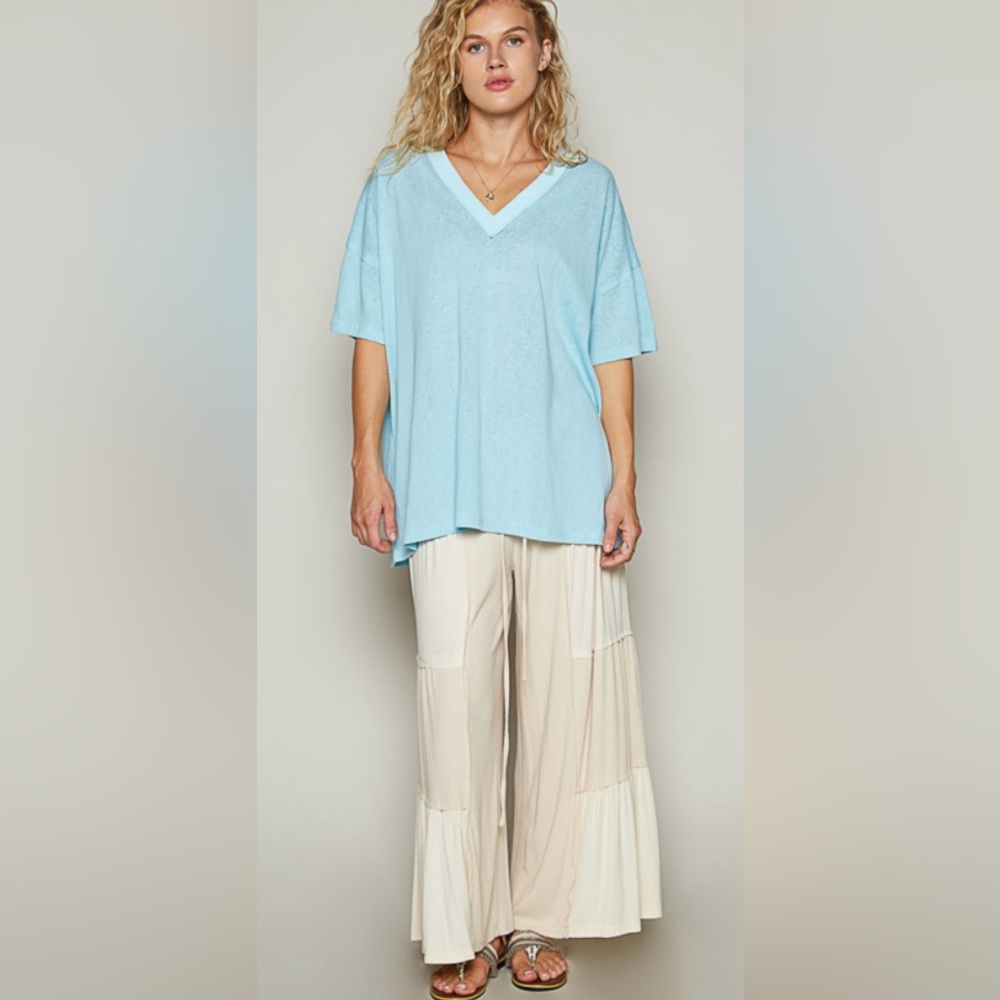 POL short sleeve, roomy fit, stone wash top   Size: Various